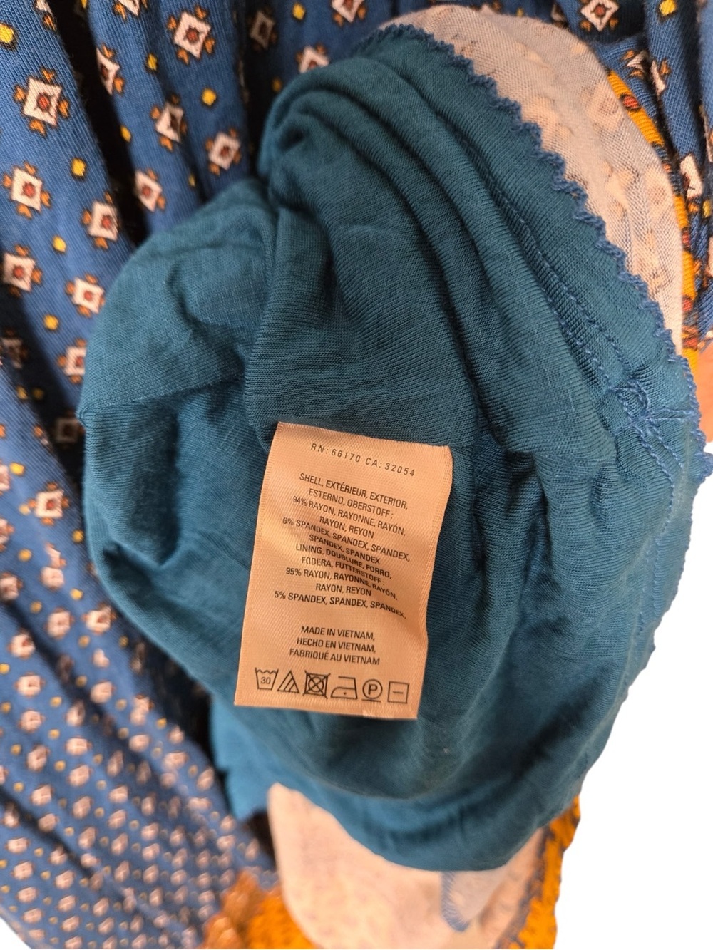 Anthropologie Maeve Blue Boho Tie Front Handkerchief Midi Dress S - Picture 9 of 9